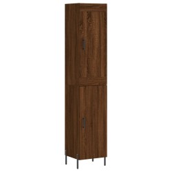 vidaXL Aparador alto madera contrachapada roble marrón 34,5x34x180 cm