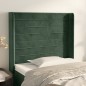 vidaXL Cabecero con orejas de terciopelo verde oscuro 93x16x118/128 cm vidaXL Cabecero con orejas de terciopelo verde oscuro 93x16x118/128 cm