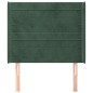 vidaXL Cabecero con orejas de terciopelo verde oscuro 93x16x118/128 cm vidaXL Cabecero con orejas de terciopelo verde oscuro 93x16x118/128 cm