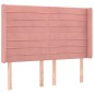 vidaXL Cabecero con orejas de terciopelo rosa 147x16x118/128 cm vidaXL Cabecero con orejas de terciopelo rosa 147x16x118/128 cm
