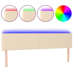 vidaXL Cabecero con LED de tela color crema 160x5x78/88 cm 