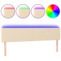 vidaXL Cabecero con LED de tela color crema 160x5x78/88 cm vidaXL Cabecero con LED de tela color crema 160x5x78/88 cm