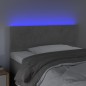vidaXL Cabecero con LED de terciopelo gris claro 80x5x78/88 cm