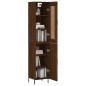 vidaXL Aparador alto madera contrachapada roble marrón 34,5x34x180 cm vidaXL Aparador alto madera contrachapada roble marrón 34,5x34x180 cm