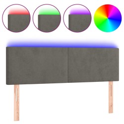 vidaXL Cabecero con LED de terciopelo gris oscuro 144x5x78/88 cm