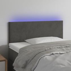 vidaXL Cabecero con LED de terciopelo gris oscuro 90x5x78/88 cm