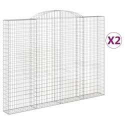 vidaXL Cestas de gaviones 2 uds forma de arco hierro 300x30x220/240 cm