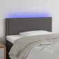 vidaXL Cabecero con LED cuero sintético gris 90x5x78/88 cm