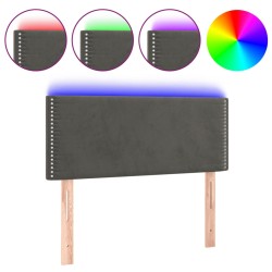 vidaXL Cabecero con LED de terciopelo gris oscuro 90x5x78/88 cm