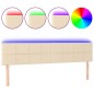 vidaXL Cabecero con LED de tela color crema 180x5x78/88 cm vidaXL Cabecero con LED de tela color crema 180x5x78/88 cm