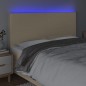 vidaXL Cabecero con luces LED tela crema 160x5x118/128 cm vidaXL Cabecero con luces LED tela crema 160x5x118/128 cm