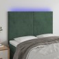 vidaXL Cabecero con luces LED terciopelo verde oscuro 144x5x118/128 cm vidaXL Cabecero con luces LED terciopelo verde oscuro 144x5x118/128 cm