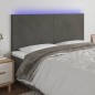 vidaXL Cabecero con luces LED terciopelo gris oscuro 180x5x118/128 cm vidaXL Cabecero con luces LED terciopelo gris oscuro 180x5x118/128 cm