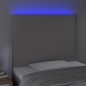 vidaXL Cabecero con luces LED cuero sintético gris 90x5x118/128 cm