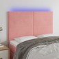 vidaXL Cabecero con luces LED terciopelo rosa 144x5x118/128 cm vidaXL Cabecero con luces LED terciopelo rosa 144x5x118/128 cm