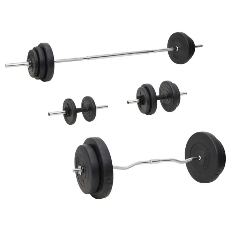 vidaXL Juego de barras y mancuernas con discos 90 kg vidaXL Juego de barras y mancuernas con discos 90 kg