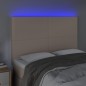vidaXL Cabecero luces LED cuero sintético capuchino 144x5x118/128cm vidaXL Cabecero luces LED cuero sintético capuchino 144x5x118/128cm