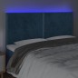 vidaXL Cabecero con luces LED terciopelo azul oscuro 160x5x118/128 cm vidaXL Cabecero con luces LED terciopelo azul oscuro 160x5x118/128 cm