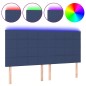 vidaXL Cabecero con luces LED tela azul 180x5x118/128 cm vidaXL Cabecero con luces LED tela azul 180x5x118/128 cm