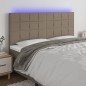 vidaXL Cabecero con luces LED tela gris taupe 200x5x118/128 cm vidaXL Cabecero con luces LED tela gris taupe 200x5x118/128 cm
