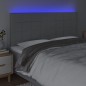 vidaXL Cabecero con luces LED tela gris claro 200x5x118/128 cm