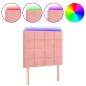 vidaXL Cabecero con luces LED terciopelo rosa 80x5x118/128 cm vidaXL Cabecero con luces LED terciopelo rosa 80x5x118/128 cm