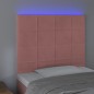 vidaXL Cabecero con luces LED terciopelo rosa 80x5x118/128 cm vidaXL Cabecero con luces LED terciopelo rosa 80x5x118/128 cm
