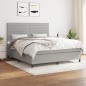 vidaXL Cama box spring con colchón tela gris claro 180x200 cm vidaXL Cama box spring con colchón tela gris claro 180x200 cm