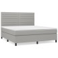 vidaXL Cama box spring con colchón tela gris claro 180x200 cm vidaXL Cama box spring con colchón tela gris claro 180x200 cm