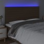 vidaXL Cabecero con luces LED tela marrón oscuro 180x5x118/128 cm vidaXL Cabecero con luces LED tela marrón oscuro 180x5x118/128 cm