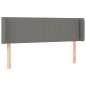 vidaXL Cabecero con LED de tela gris oscuro 147x16x78/88 cm