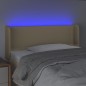 vidaXL Cabecero con LED de tela crema 93x16x78/88 cm