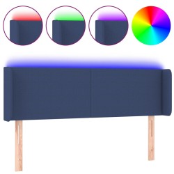 vidaXL Cabecero con LED de tela azul 147x16x78/88 cm
