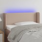 vidaXL Cabecero con LED cuero sintético color capuchino 93x16x78/88 cm