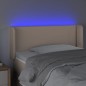 vidaXL Cabecero con LED cuero sintético color capuchino 93x16x78/88 cm