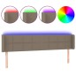 vidaXL Cabecero con LED de tela gris taupe 203x16x78/88 cm