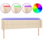 vidaXL Cabecero con LED de tela crema 183x16x78/88 cm