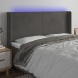 vidaXL Cabecero con LED de terciopelo gris oscuro 163x16x118/128 cm vidaXL Cabecero con LED de terciopelo gris oscuro 163x16x118/128 cm