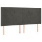 vidaXL Cabecero con LED de terciopelo gris oscuro 163x16x118/128 cm vidaXL Cabecero con LED de terciopelo gris oscuro 163x16x118/128 cm