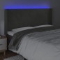 vidaXL Cabecero con LED de terciopelo gris oscuro 163x16x118/128 cm vidaXL Cabecero con LED de terciopelo gris oscuro 163x16x118/128 cm