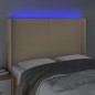 vidaXL Cabecero con LED de tela color crema 147x16x118/128 cm vidaXL Cabecero con LED de tela color crema 147x16x118/128 cm