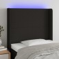 vidaXL Cabecero con LED de tela negro 83x16x118/128 cm vidaXL Cabecero con LED de tela negro 83x16x118/128 cm