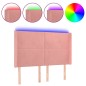 vidaXL Cabecero con LED de terciopelo rosa 147x16x118/128 cm