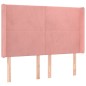vidaXL Cabecero con LED de terciopelo rosa 147x16x118/128 cm