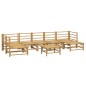 vidaXL Set de muebles de jardín 8 piezas bambú y cojines gris claro vidaXL Set de muebles de jardín 8 piezas bambú y cojines gris claro