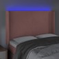 vidaXL Cabecero con LED de terciopelo rosa 147x16x118/128 cm