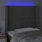vidaXL Cabecero con LED cuero sintético gris 103x16x118/128cm