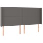 vidaXL Cabecero con LED cuero sintético gris 203x16x118/128 cm vidaXL Cabecero con LED cuero sintético gris 203x16x118/128 cm