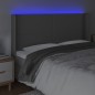 vidaXL Cabecero con LED cuero sintético gris 203x16x118/128 cm vidaXL Cabecero con LED cuero sintético gris 203x16x118/128 cm