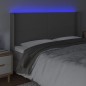 vidaXL Cabecero con LED cuero sintético gris 163x16x118/128cm vidaXL Cabecero con LED cuero sintético gris 163x16x118/128cm